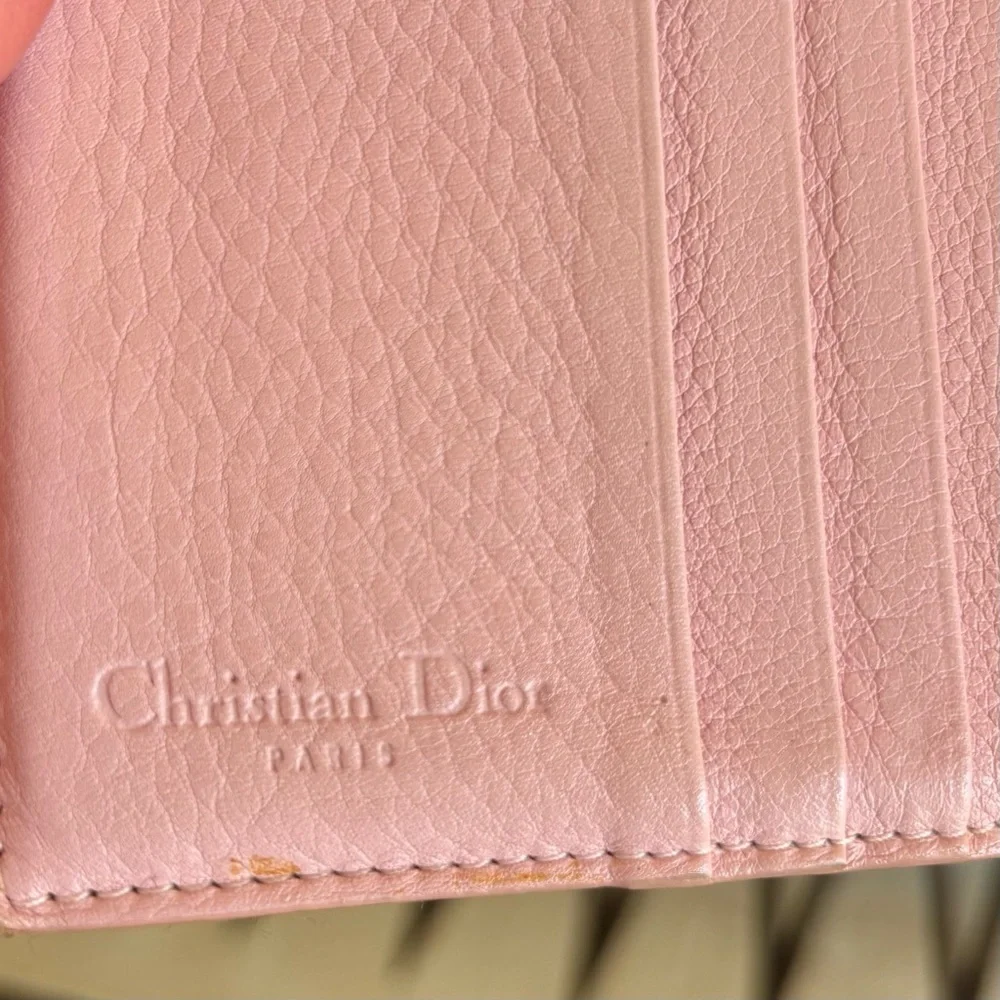 DIOR Oblique Trotter Wallet Pink Trim w/ Box and Card Y2K COA Included